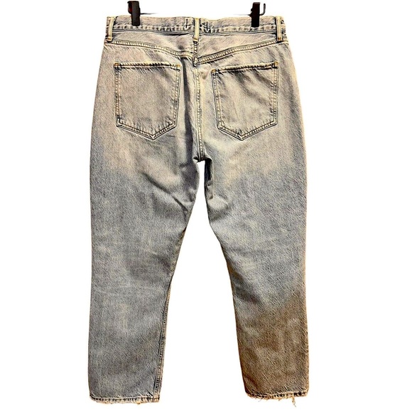 AGOLDE Riley High Rise Crop Straight Jeans Button Fly Light Wash Women's Size 31 - Picture 3 of 10